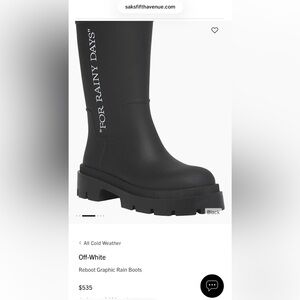 Off White Black Rain Boots